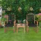 3 Pieces Acacia Wood Rocking Bistro Set with Hand-Woven Plastic Rope